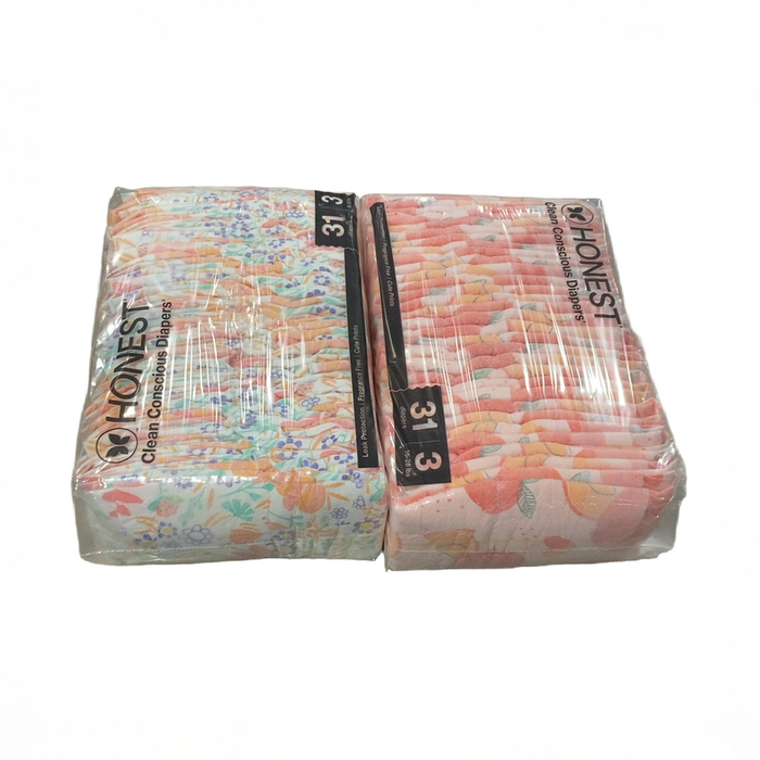 Shop DRAFT - Honest Company Clean Conscious Diapers Pack, 62 Count, Just Peachy + Flower Power, Size 3 at GoodBuy Gear