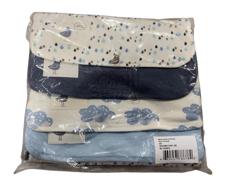 Shop Small Story 4 Pack Burp Cloths, Rain Clouds at GoodBuy Gear