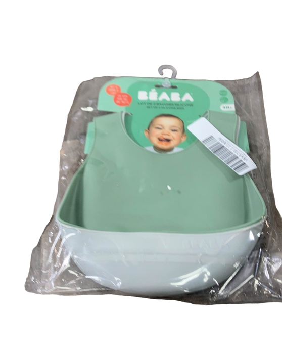 Shop Beaba Silicone Bibs 2 Pack, Sage/Cloud at GoodBuy Gear