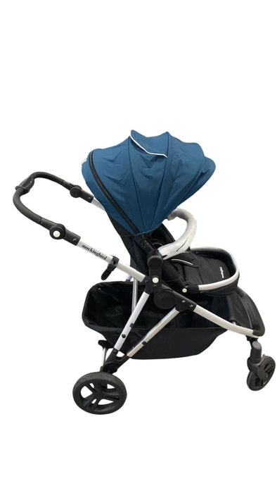 Mockingbird Single to Double 2.0 Stroller, 2025, Sea, Silver With Black Leather, Windowpane