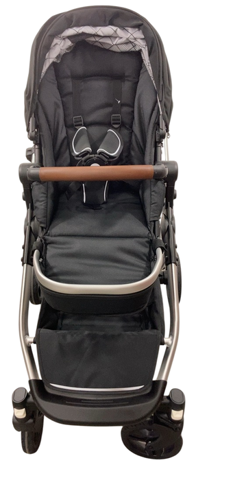 Shop Mockingbird Single to Double 2.0 Stroller, 2024, Black, Silver With Penny Leather, Windowpane at GoodBuy Gear