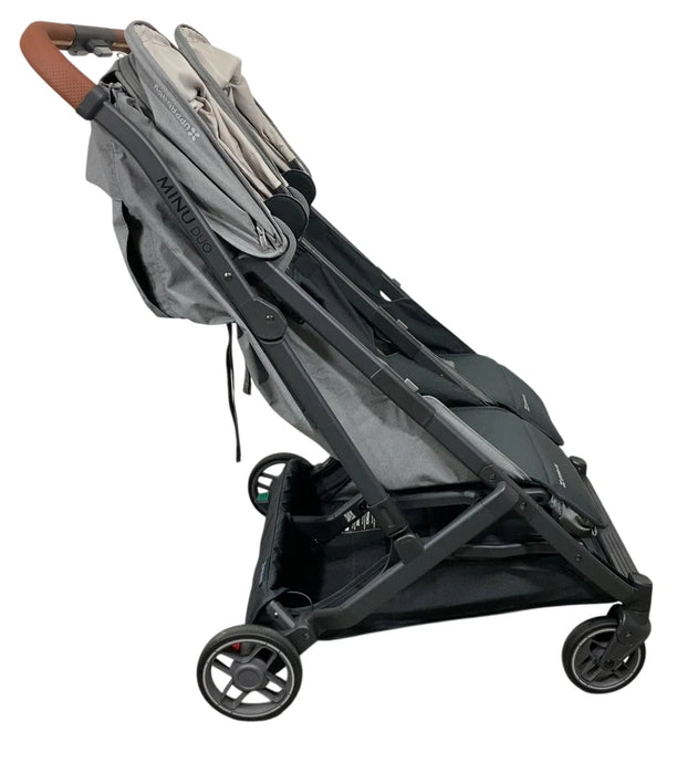 Shop UPPAbaby Minu Duo Stroller, 2024, Greyson(Charcoal Mélange/Carbon Frame/Saddle Leather) at GoodBuy Gear