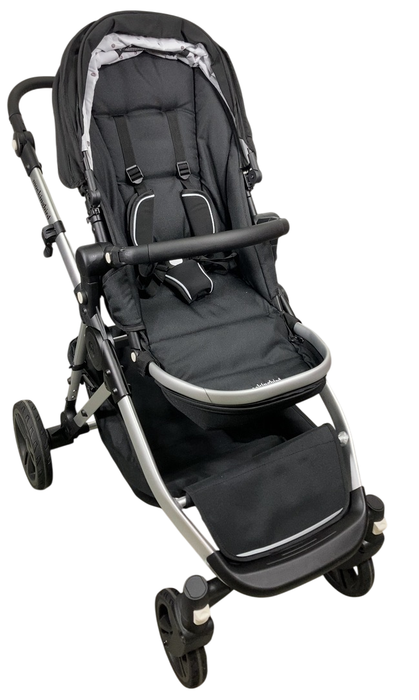 Shop Mockingbird Single to Double 2.0 Stroller, 2024, Black, Silver With Black Leather, Watercolor Drops at GoodBuy Gear