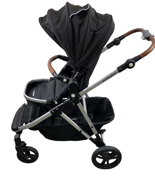 Shop Mockingbird Single to Double 2.0 Stroller, 2024, Black, Silver With Penny Leather, Windowpane at GoodBuy Gear