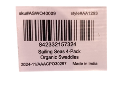 Shop Aden + Anais Cotton Muslin Swaddle, 4 Pack, 47" x 47", Organic Cotton Muslin, Sailing Seas at GoodBuy Gear