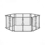 Shop Regalo 2-in-1 Plastic Play Yard and Safety Gate, Gray at GoodBuy Gear
