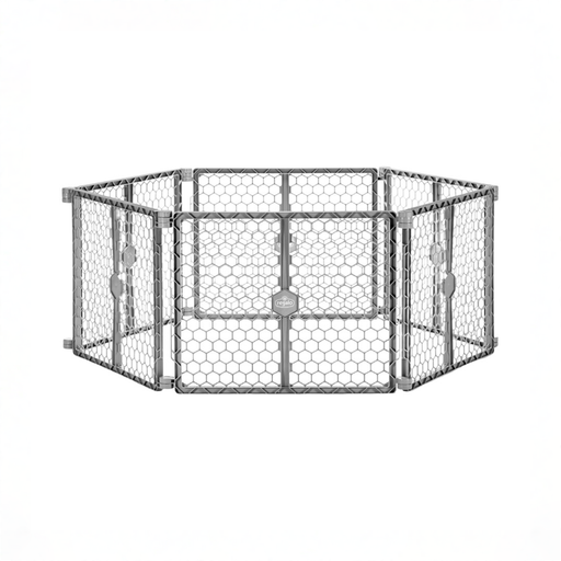 Shop Regalo 2-in-1 Plastic Play Yard and Safety Gate, Gray at GoodBuy Gear