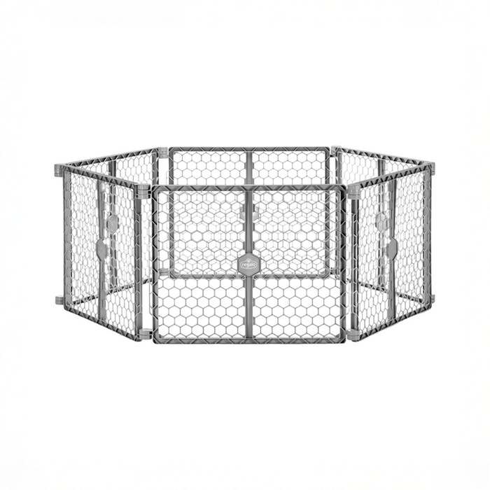 Shop Regalo 2-in-1 Plastic Play Yard and Safety Gate, Gray at GoodBuy Gear