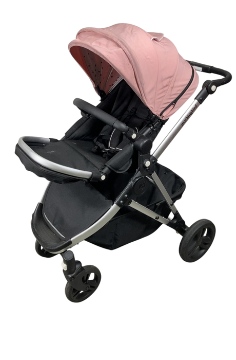 Shop Mockingbird Single 2.0 Stroller, 2024, Bloom, Silver With Black Leather, Watercolor Drops at GoodBuy Gear