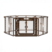 Shop Regalo 2-in-1 Plastic Play Yard and Safety Gate, Brown at GoodBuy Gear