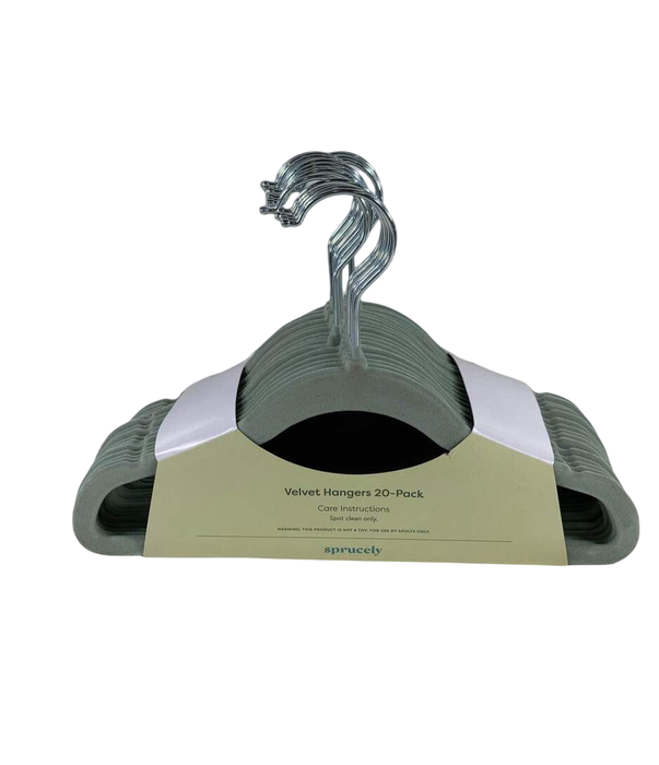 Shop Sprucely Velvet Hangers 20 Pack, Sage at GoodBuy Gear