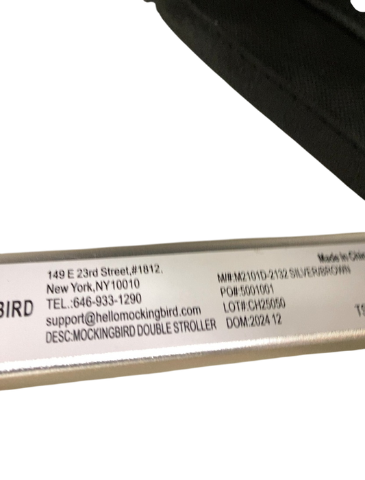 Shop Mockingbird Single to Double 2.0 Stroller, 2024, Black, Silver With Penny Leather, Windowpane at GoodBuy Gear