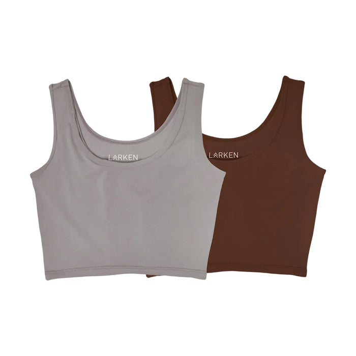 Shop Larken The Larken X Nursing Bra, Large, 2 pack, Mocha/ Stone at GoodBuy Gear