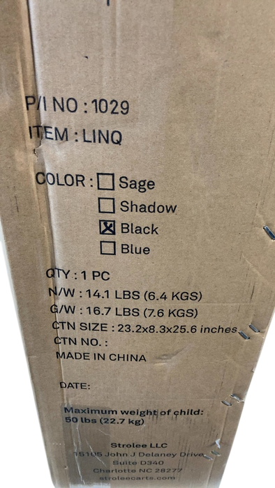 Shop Strolee LinQ Compact Stroller, Black, 2025 at GoodBuy Gear