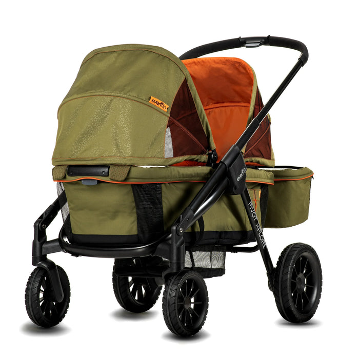 Shop Evenflo Pivot Xplore All-Terrain Double Stroller Wagon, Ranger Green, 2024 at GoodBuy Gear