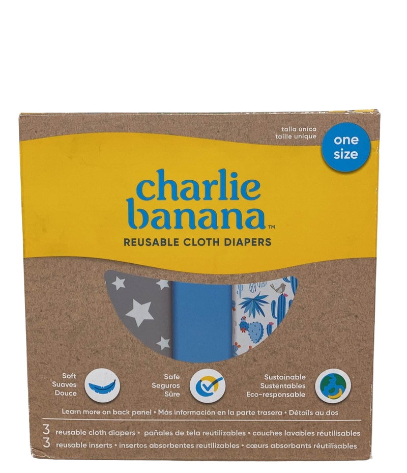 Charlie Banana One Size Cloth Diapers, Cactus Star, Pack