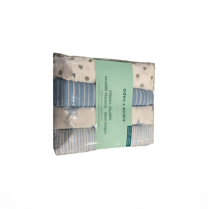 Shop Aden + Anais Cotton Muslin Swaddles Pack of 4, Dapper at GoodBuy Gear