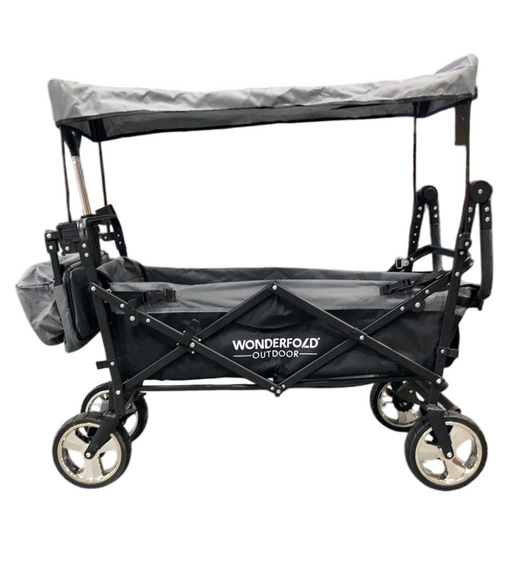 Shop Wonderfold S4 Push & Pull Premium Utility Folding Wagon with Canopy, Black, S Series at GoodBuy Gear