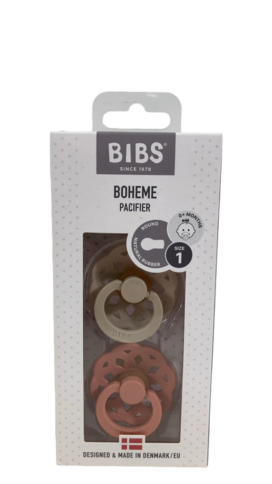 Shop BIBS Boheme Natural Rubber Pacifier 2 Pack, Vanilla/Peach, Size 1 (0+ months) at GoodBuy Gear