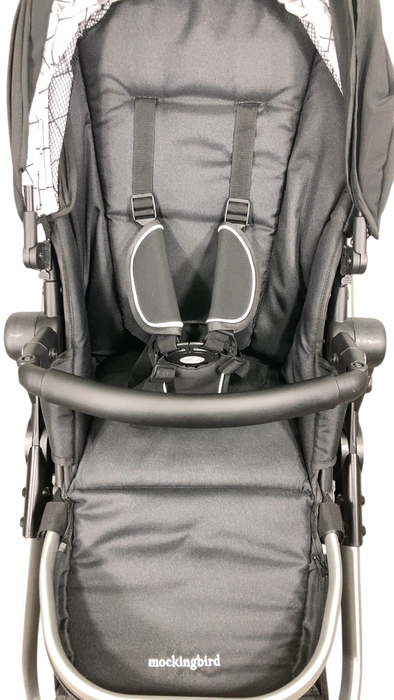 Shop Mockingbird Single to Double 2.0 Stroller, 2024, Black, Silver With Black Leather, Windowpane at GoodBuy Gear