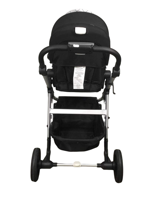 Mockingbird Single to Double Stroller, Windowpane, Black , Silver with Black Leather, 2023