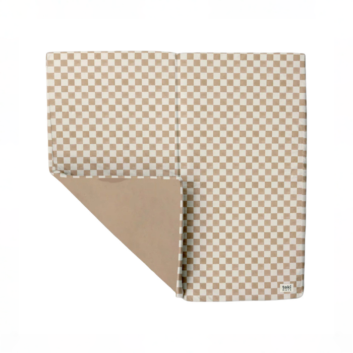 Shop Toki Kids Mega Padded Play Mat 55" x 55", Checker Toffee at GoodBuy Gear