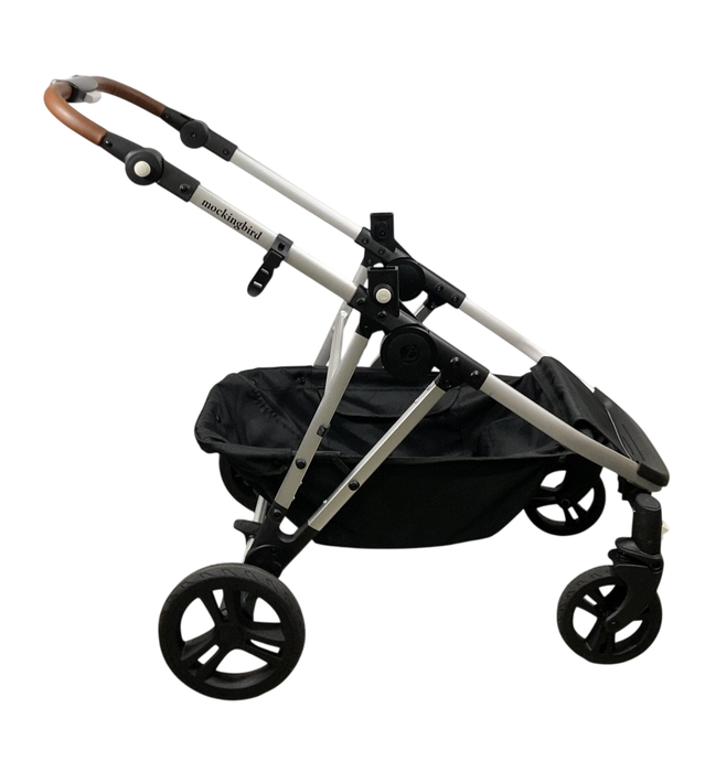 Shop Mockingbird 2.0 Single to Double Stroller Frame, 2024, Silver With Penny Leather at GoodBuy Gear