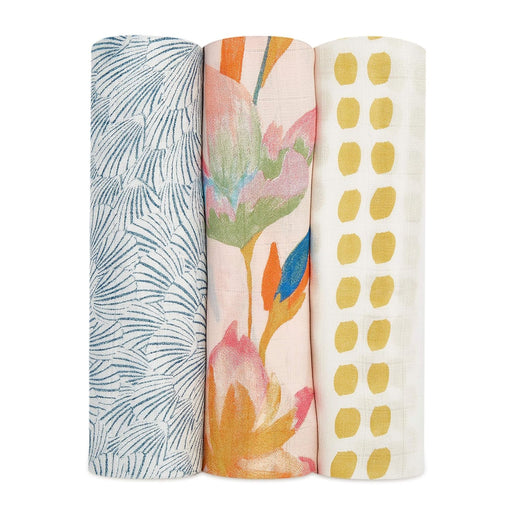 Shop Aden + Anais Silky Soft Swaddles, 3 Pack, Marine Gardens at GoodBuy Gear