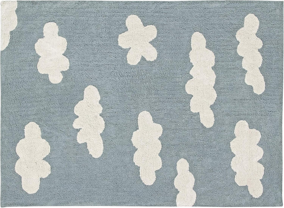 Lorena Canals Clouds RugCycle Washable Rug S 4' x 5' 3", Vintage Blue