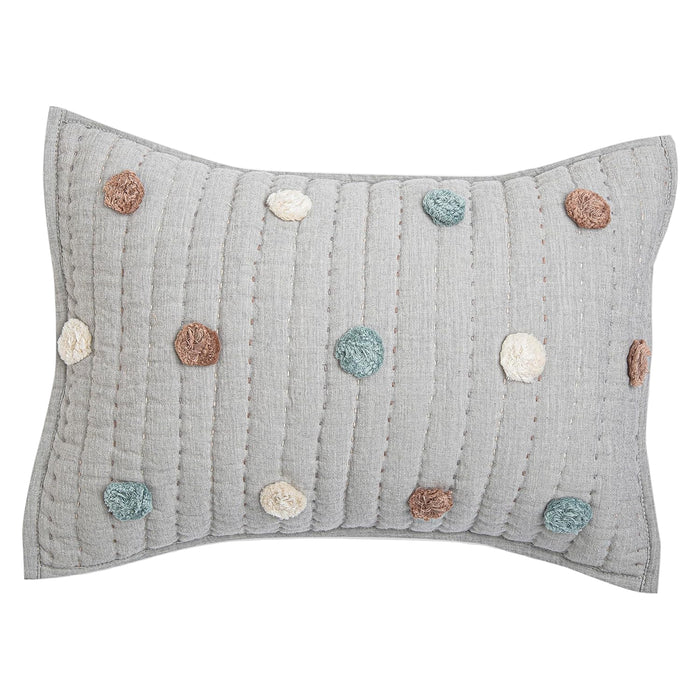 Shop Crane Baby Pom Pom Quilted Pillow Cover, Gray at GoodBuy Gear