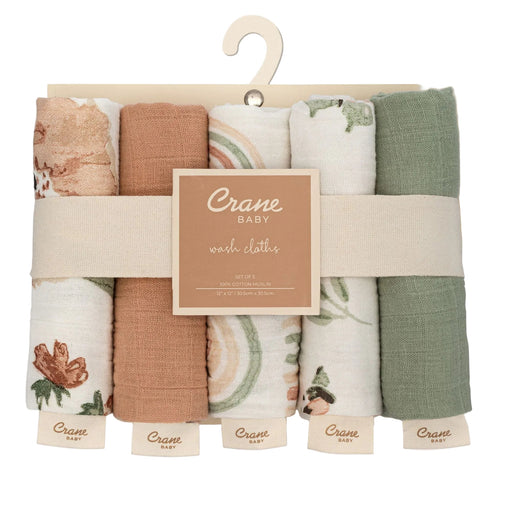 Shop Crane Baby Wash Cloths 5-Piece Set, Parker Pink Floral at GoodBuy Gear