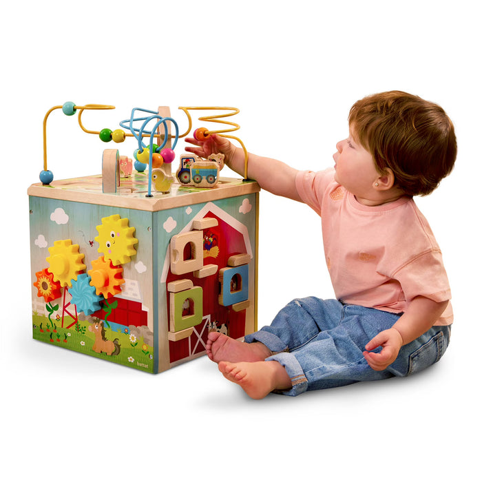 Battat Wooden Activity Cube, Barnyard