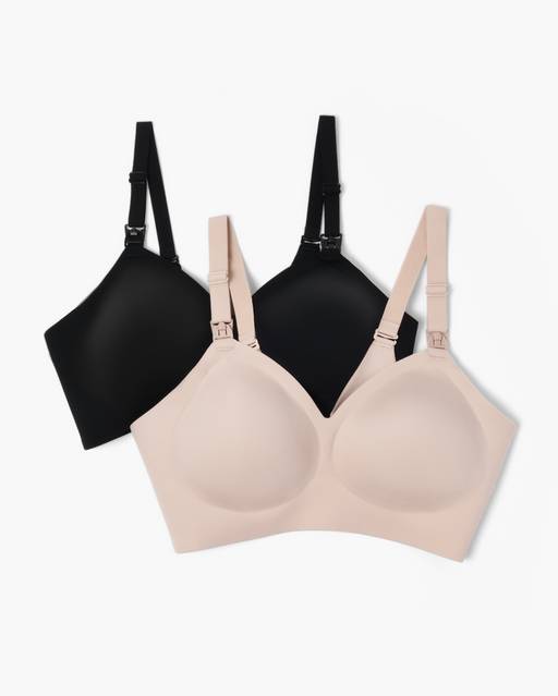 Shop Momcozy Ultra Soft & Omni Maternity Nursing Bra (2 Pack), Medium, Beige/Black at GoodBuy Gear