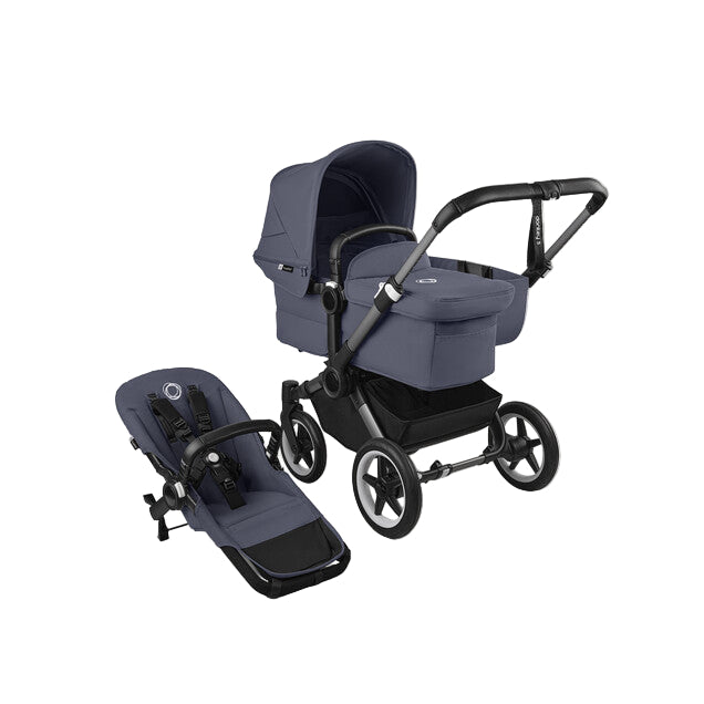 Shop Bugaboo Donkey 5 Mono Stroller, 2025, Graphite, Stormy Blue, Stormy Blue at GoodBuy Gear