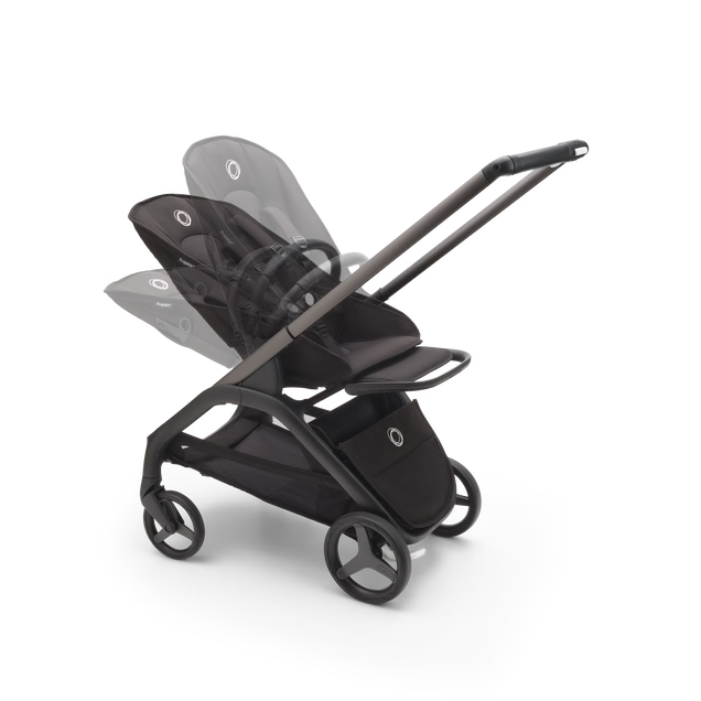Bugaboo Dragonfly Stroller, 2023, Black, Grey Melange, Midnight Black