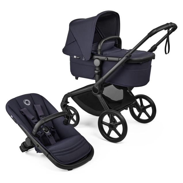 Bugaboo Fox 5 Renew Bassinet and Seat Stroller, 2025, Black Frame, Deep Indigo
