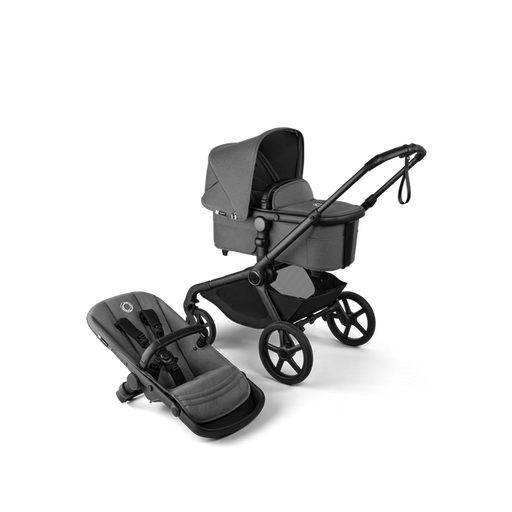 Shop Bugaboo Kangaroo Single To Double Stroller, 2025, Black, Moon Grey, Moon Grey at GoodBuy Gear