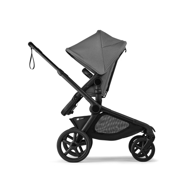 Bugaboo Kangaroo Single To Double Stroller, 2025, Black, Moon Grey, Moon Grey