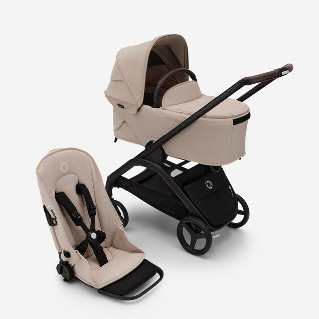 Shop Bugaboo Dragonfly Bassinet and Seat Stroller, 2025, Black, Desert Taupe, Desert Taupe at GoodBuy Gear