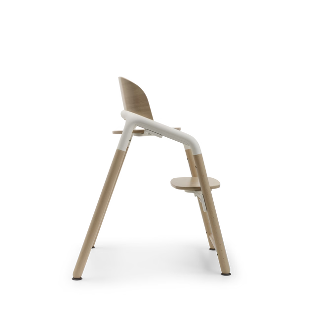 Bugaboo Giraffe High Chair, Neutral Wood/White, w/ White Baby Set