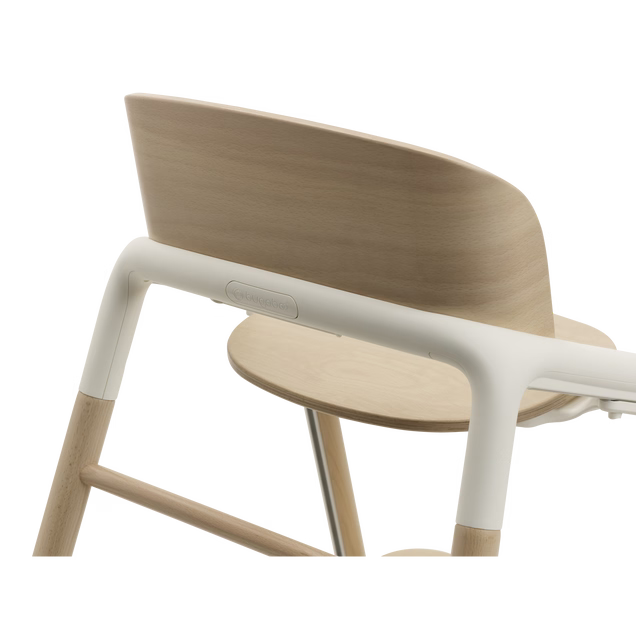 Bugaboo Giraffe High Chair, Neutral Wood/White, w/ White Baby Set
