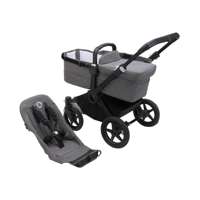 Bugaboo Fox 5 Base, 2025, Black Frame, Grey Mélange Fabrics