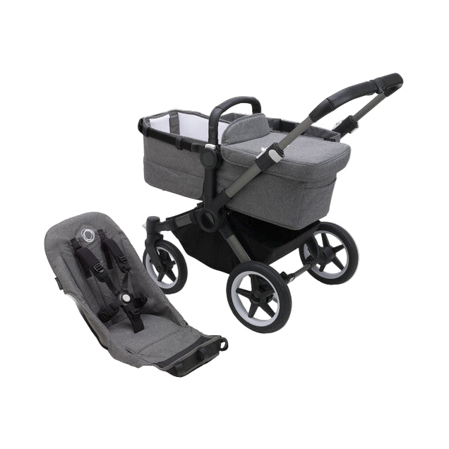 Bugaboo Donkey 5 Base, 2025, Grey Mélange Fabrics, Graphite Frame