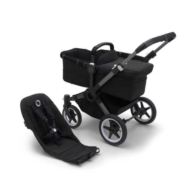 Bugaboo Donkey 5 Base, 2022, Graphite Frame, Midnight Black Fabrics
