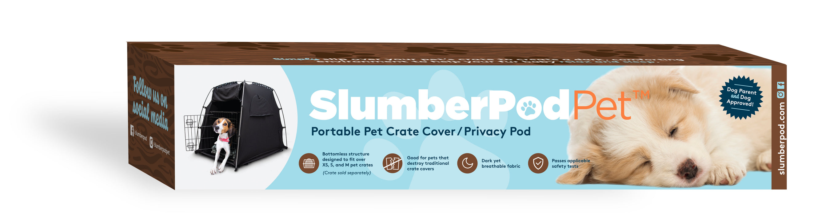 SlumberPod Pet Crate Cover, Black