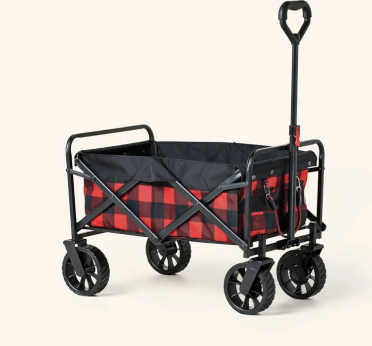 Woolrich Folding Wagon Cart, Red/Black Buffalo Check