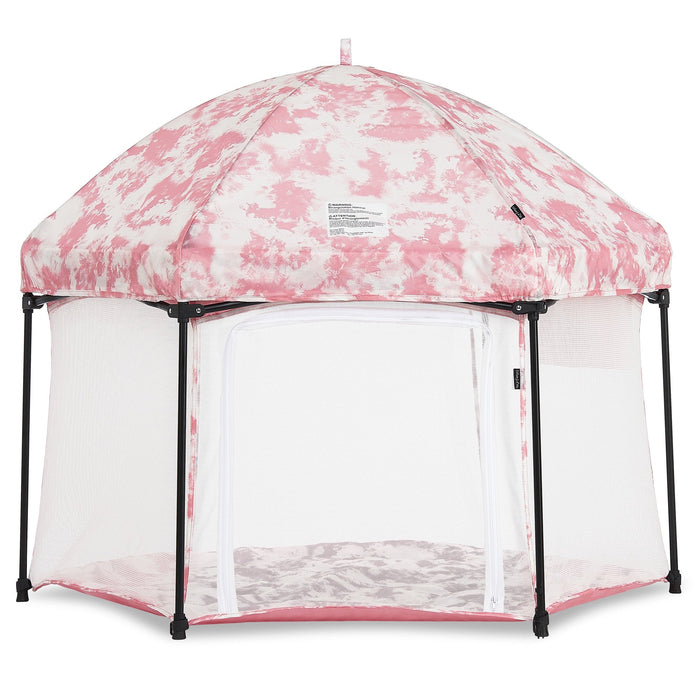Dream On Me Onyx Playpen Set with Canopy, Blush Pink