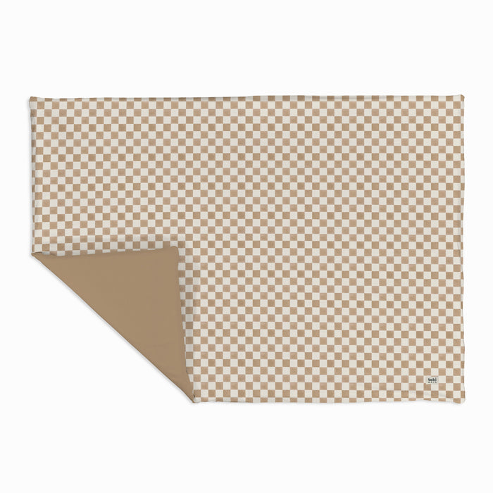 Toki Kids Checker Toffee Organic Cotton Mat