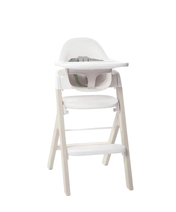 Mockingbird High Chair, Cloud Washed Beech, White