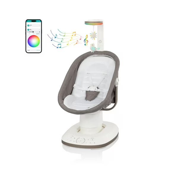Evenflo Elara 2-in-1 Smart Motion Swing & Soothing Nest, Truffle Taupe